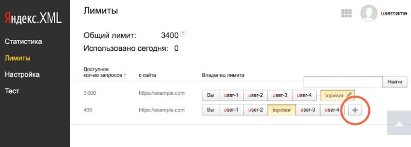Выбор владельца сайта Яндекс XML